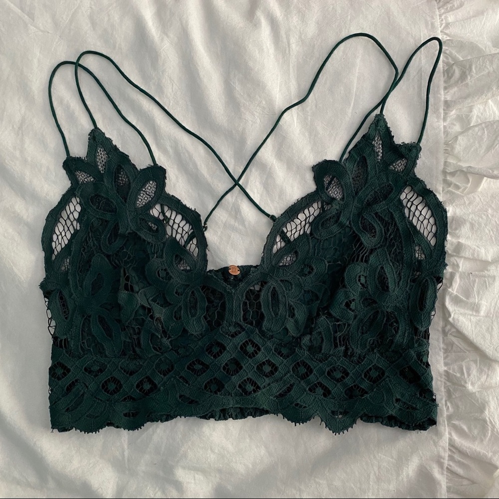 Forest Green Free People Adella Bralette